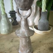 Ceramic candlestick in an organic shape