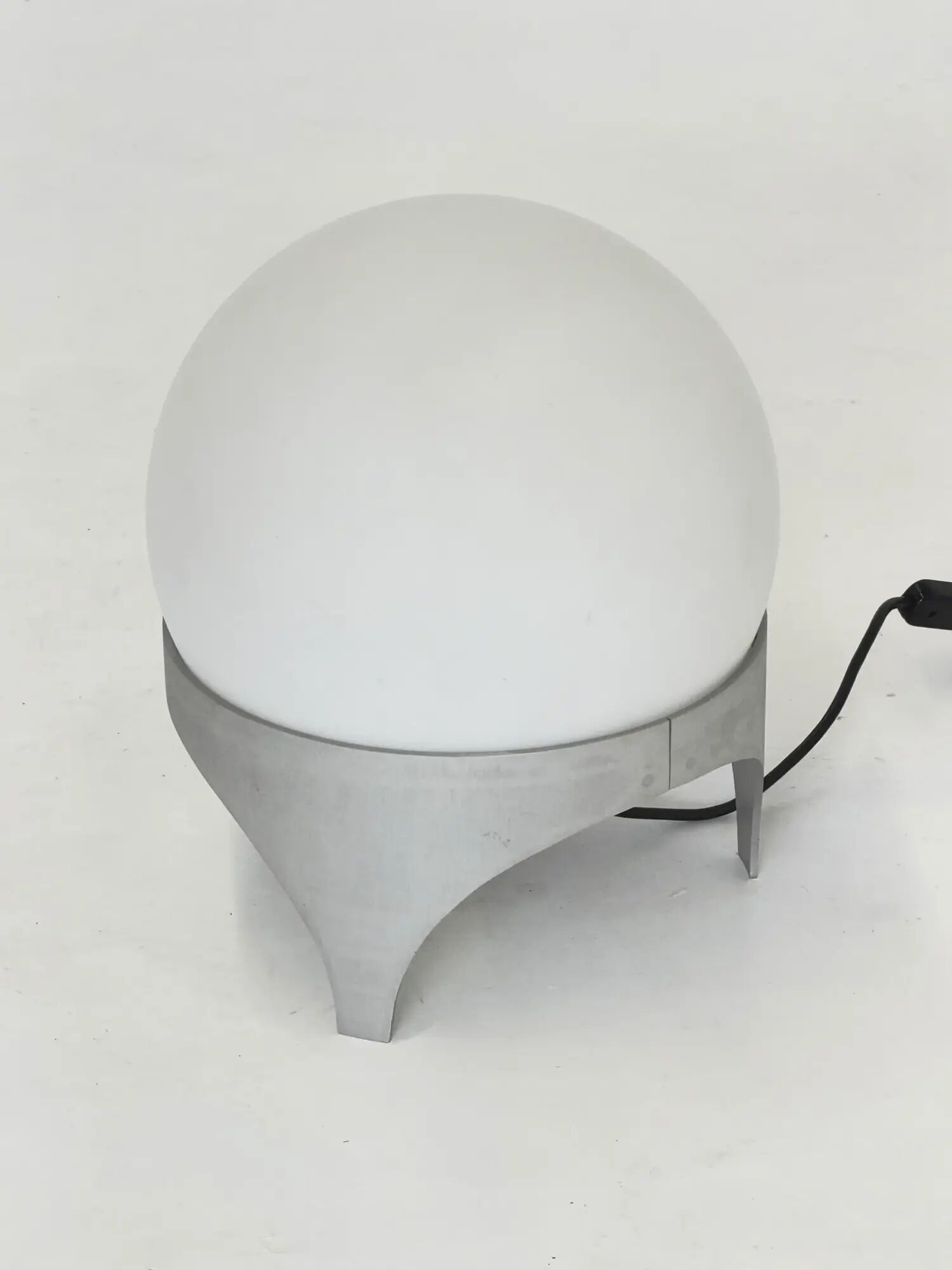 Vintage Space Age table lamp with glass globe and aluminium base