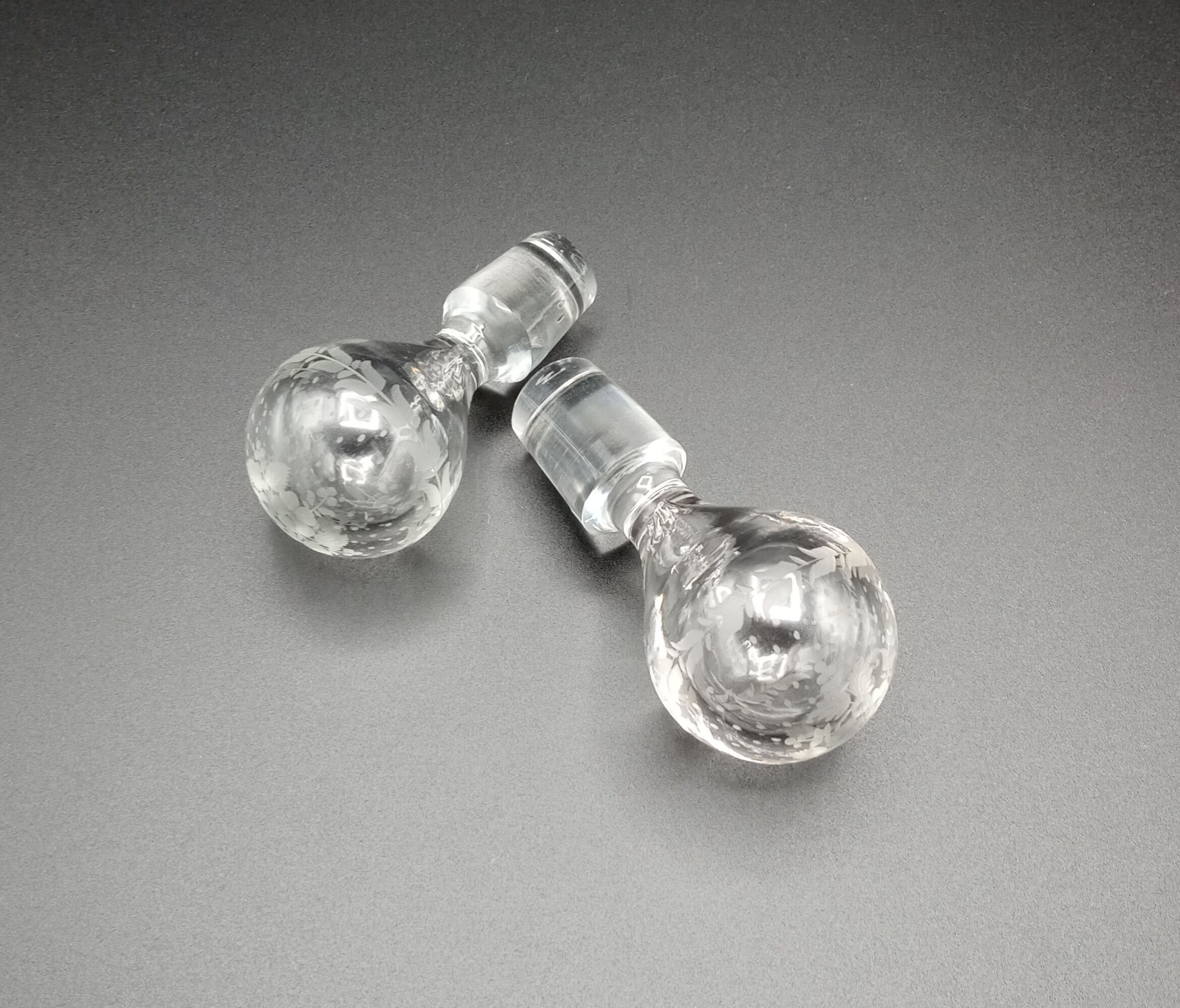 Two liquor decanters