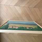 Blue and yellow hills, oil on canvas signed