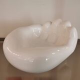 Empty pocket XXL vintage hand in white ceramic