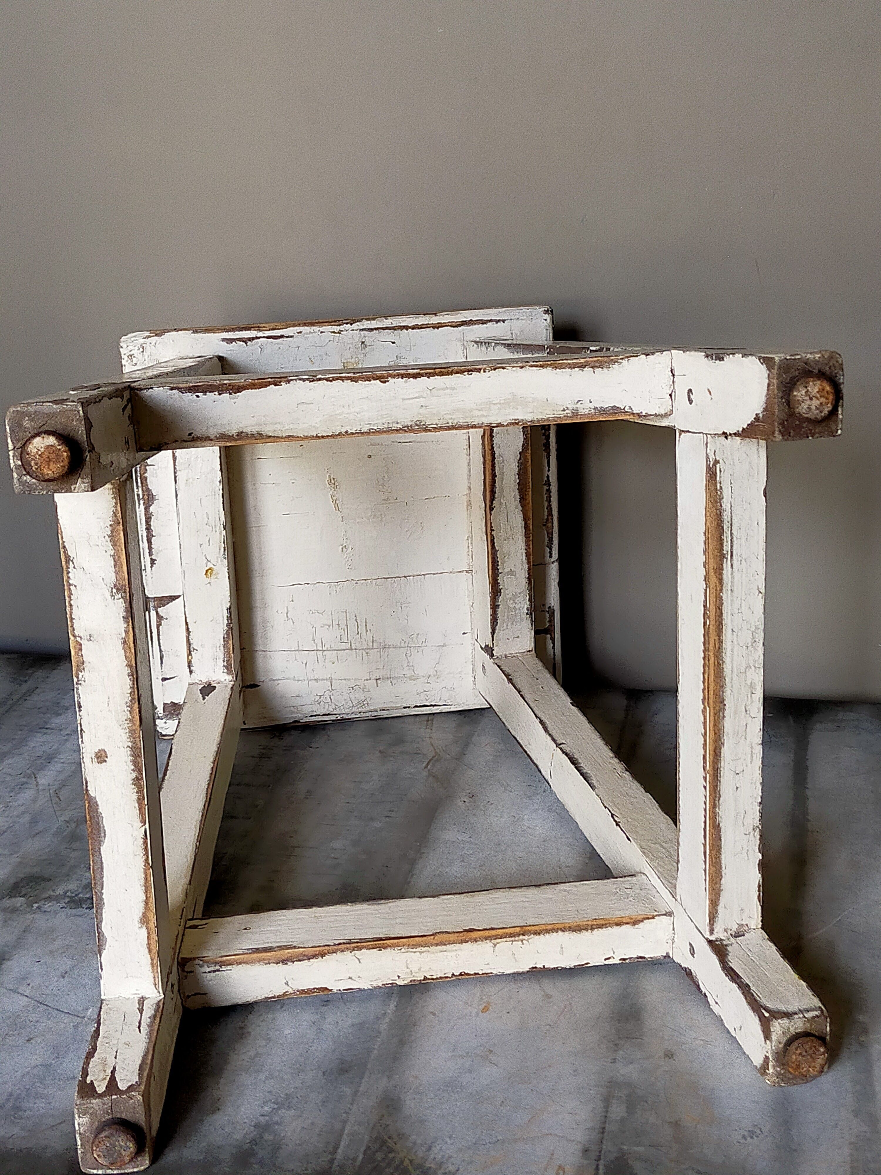Old patinated workshop stool