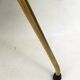 Footrest / stool 1960s with tapered gold legs & faux leather seat