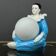 Mid-century Italian Pierrot table lamp in blue ceramic, 1960s.