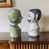 Tarcisio Tosin, Two half-bust sculptures, La Freccia, Vicenza Italy 1960s