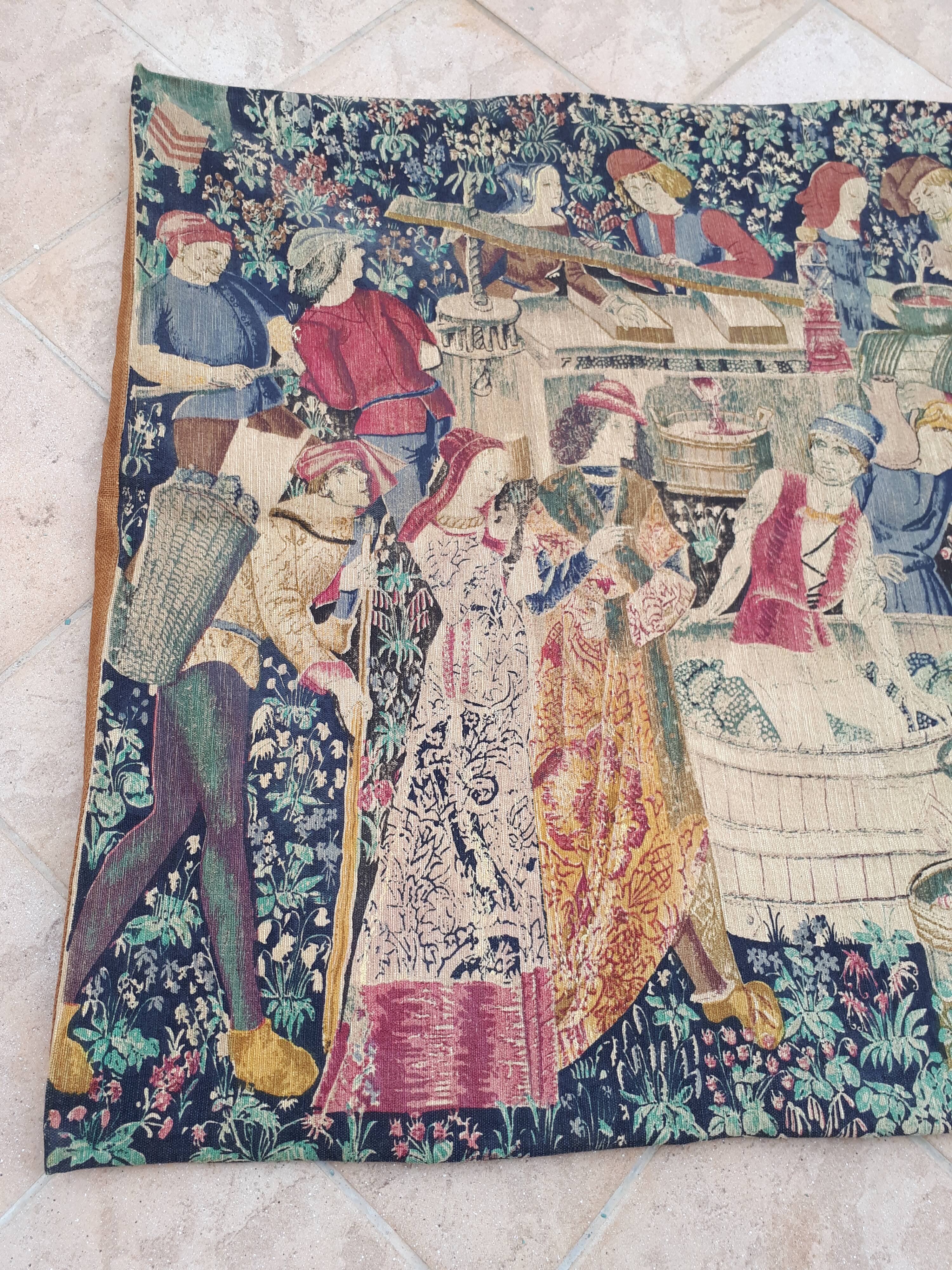 Wall tapestry hanging Les Vendanges Editions ARTIS FLORA numbered