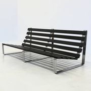 Vintage slatted bench by Kho Liang Ie for Artifort