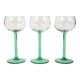 Set of 6 Vintage Luminarc Alsace Wine Glasses Narrow Green Base