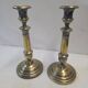 Paire de bougeoirs anciens en laiton
