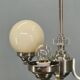 1930s Art Deco Nickel and Glass Chandelier, Czechoslovakia