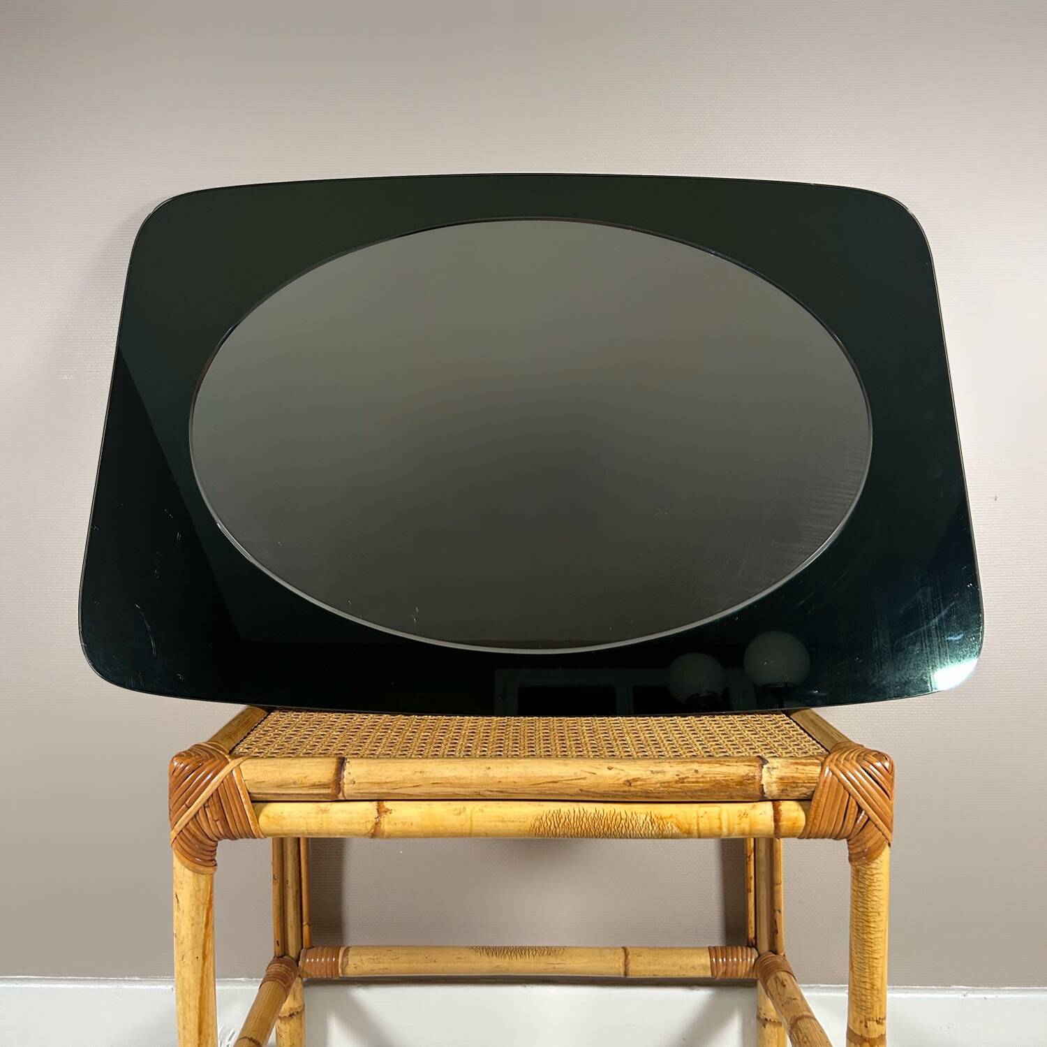 Italian design smoked mirror Veca 70s