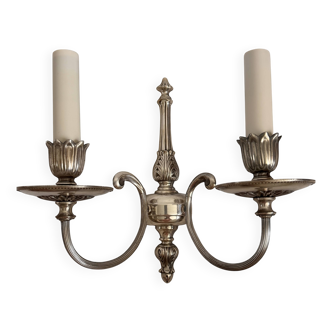 Applique murale vintage laiton argenté, style Louis XVI, années 1950