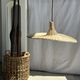 Small suspension, rattan luminaire in hat shape D:60cm