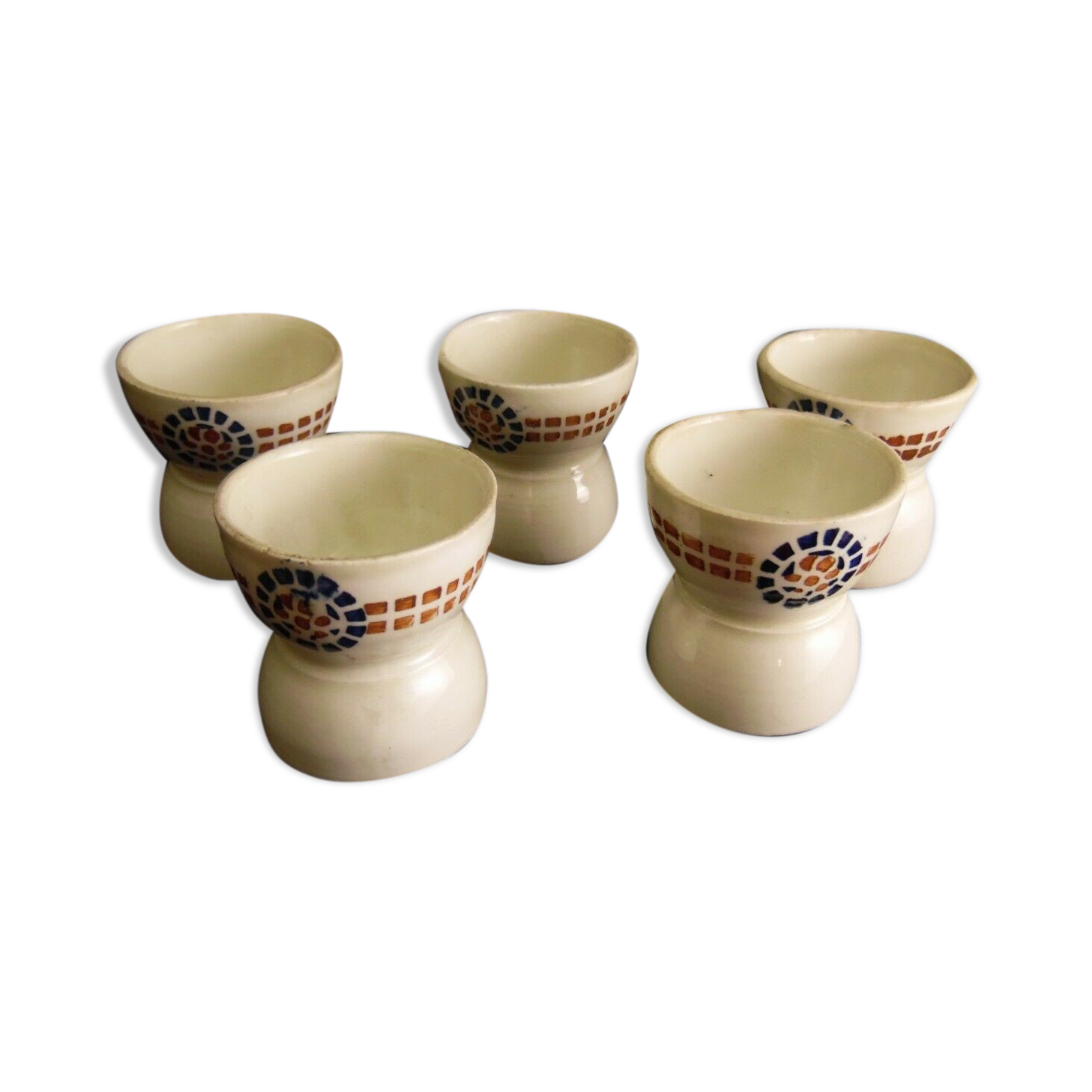 Lot de 5 coquetiers anciens en faience