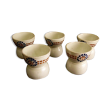 Lot de 5 coquetiers anciens en faience