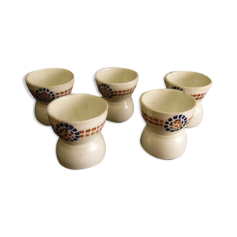 Lot de 5 coquetiers anciens en faience