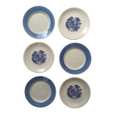 Blue & white mismatched dessert plates