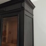 Old 2-door bookcase with black patina