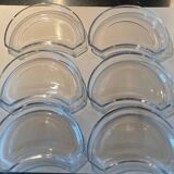 6 crystal half-moon salad plates
