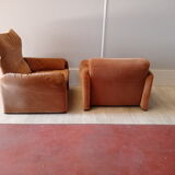 Pair of Maralunga armchairs by Vico Magistretti