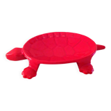 Turtle pocket emptier in enameled red cast iron by Castirone France