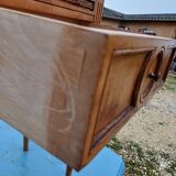 Nightstand 2 drawers walnut oak and burl walnut