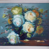 Still Life - bouquet of roses – oil on canvas framed by Pilar Benlloch