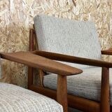 Pair of teak easy armchairs by Svend Aage Eriksen for Glostrup