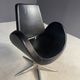 Alipes black swivel salon chair with chrome star base by Giorgetto Giugiaro