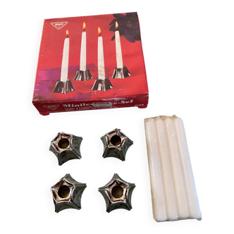 Set of 4 Minileuchter candlesticks BMF style Nagel vintage 1970