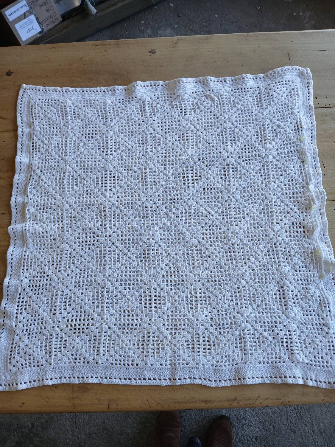 Handmade crochet antique pillowcase
