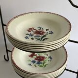 5 prairial digoin soup plates - dark foliage