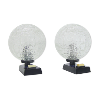 Pair of vintage bedside lamps, 70s