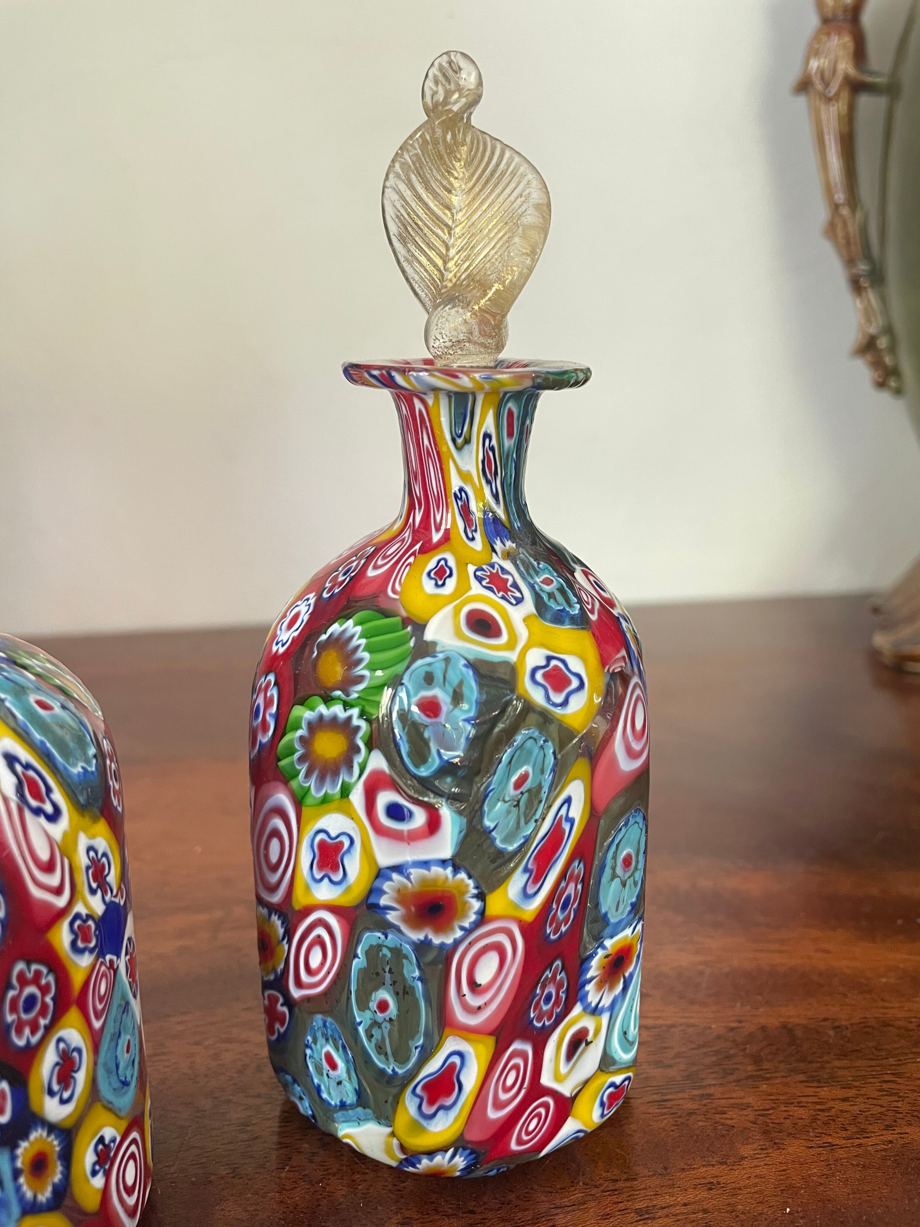 Flacons millefiori Murano vintage