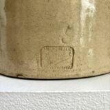 Beige glazed stoneware mustard pot n°1