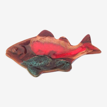 Empty fish pocket in polychrome ceramic Vallauris vintage 60s-70s