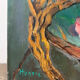 Bouquet of flowers with poppies, oil on canvas signed