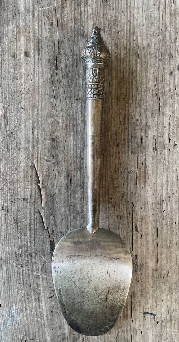 Pelle à Service, en Argent Ciselé, Poinçons Minh Mol, Cambodge