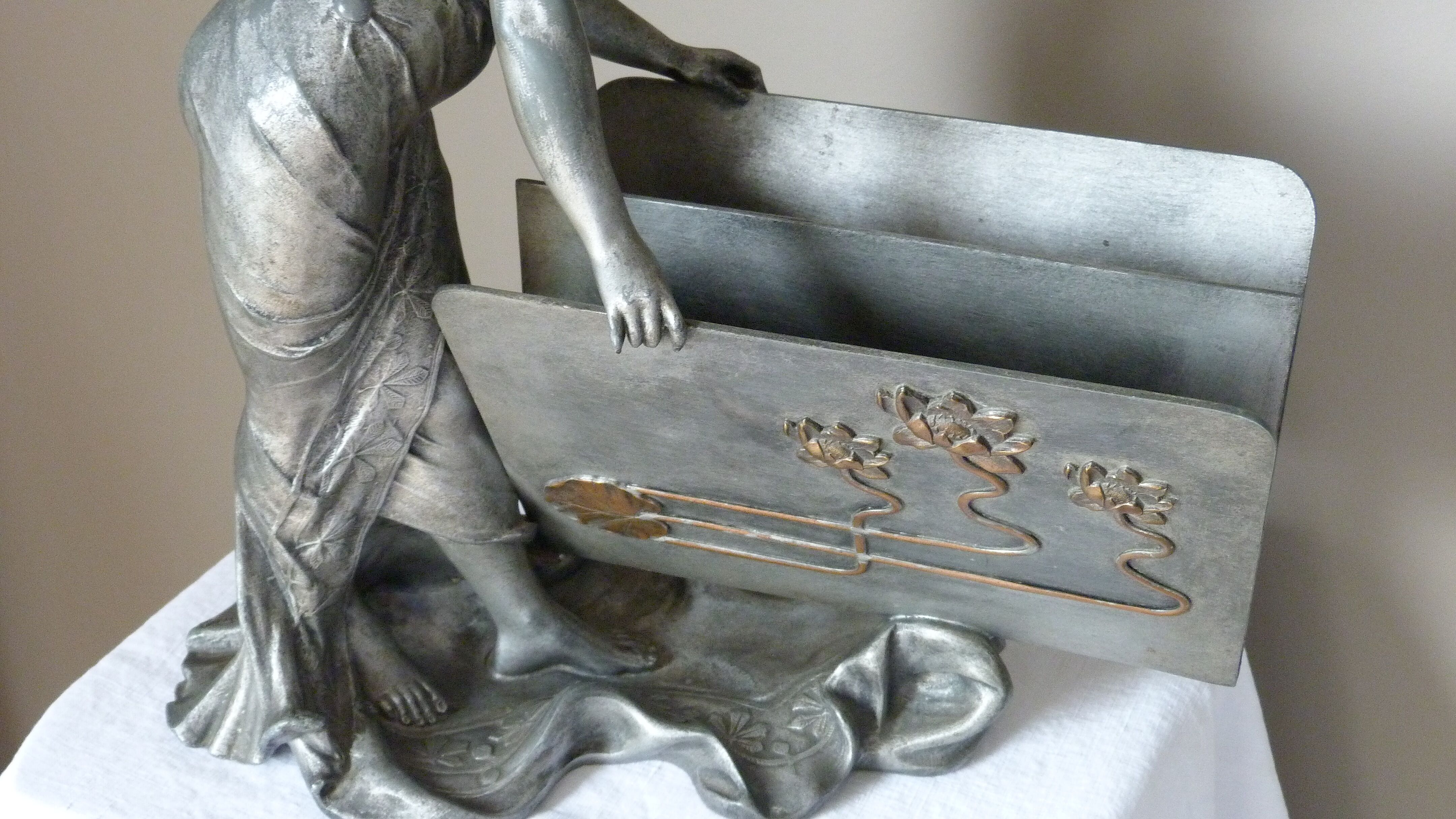 Art nouveau letter holder by Elsie Ward Hering