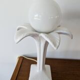 Vintage 80s white ceramic palm lamp