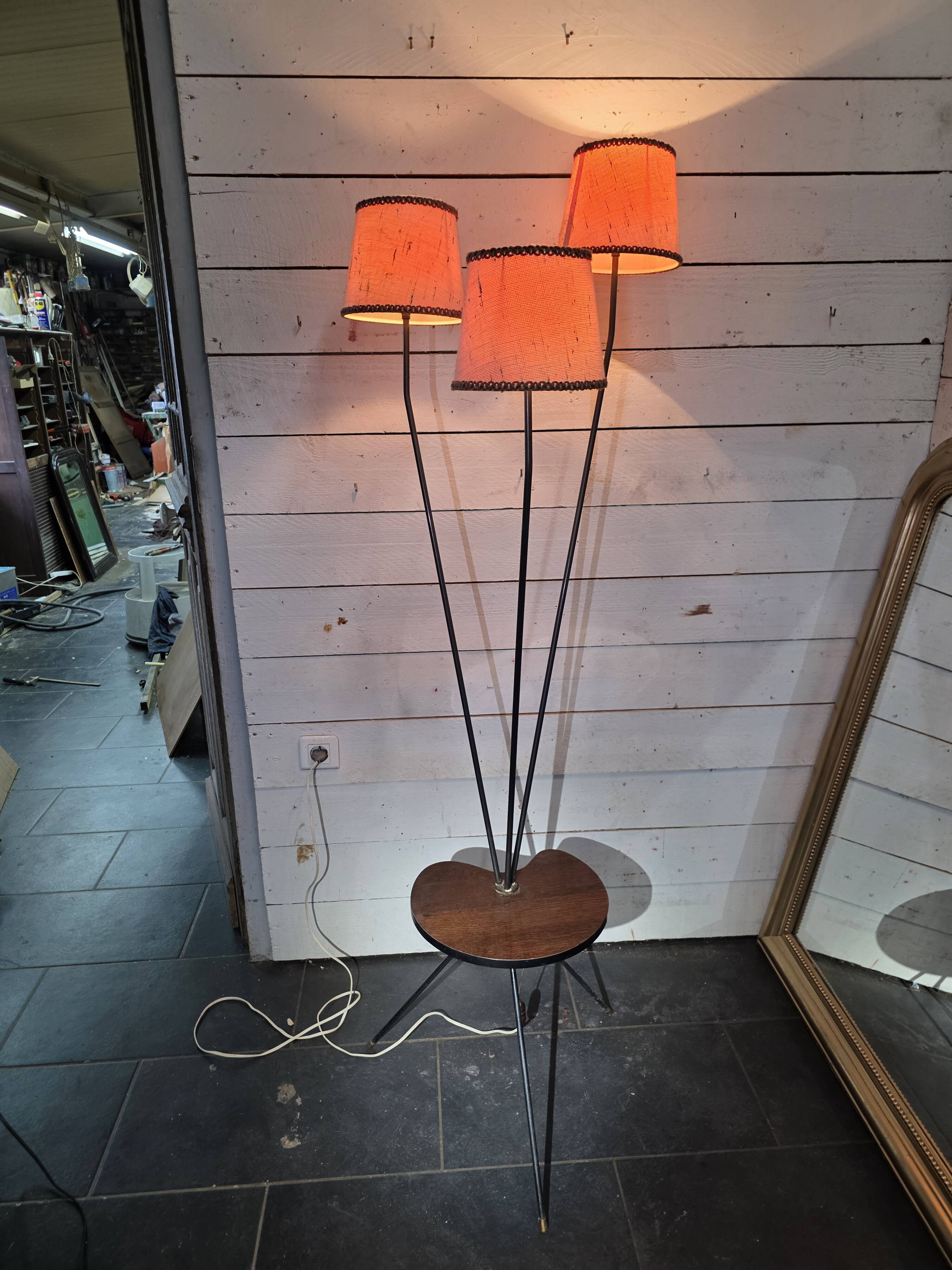 1950s/60s tripod floor lamp with 3 lights.