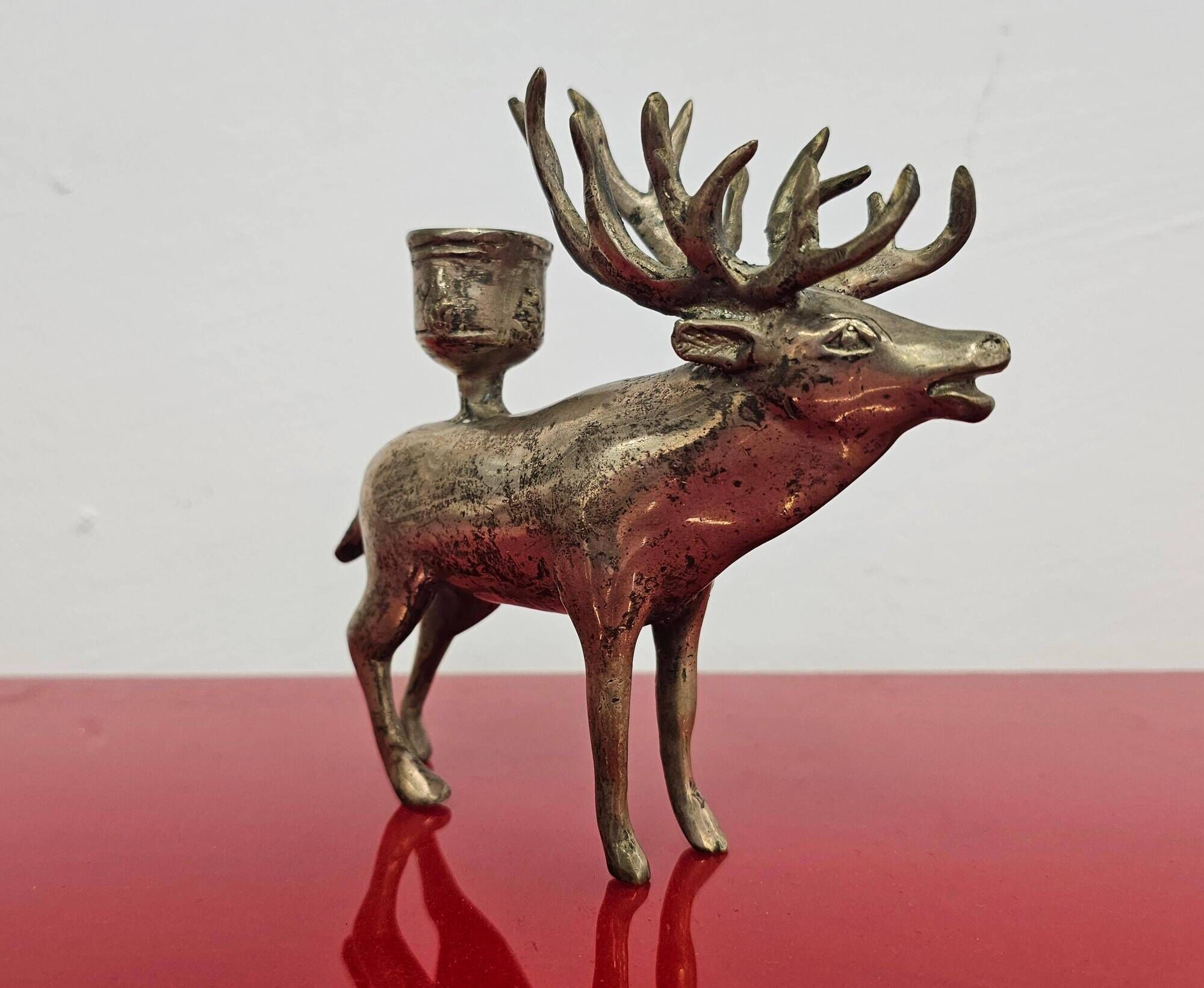 Pair of candle holders in the shape of a deer Mid Century Modern