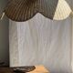 Large suspension or lampshade in flat woven tulip flower rattan H35 D