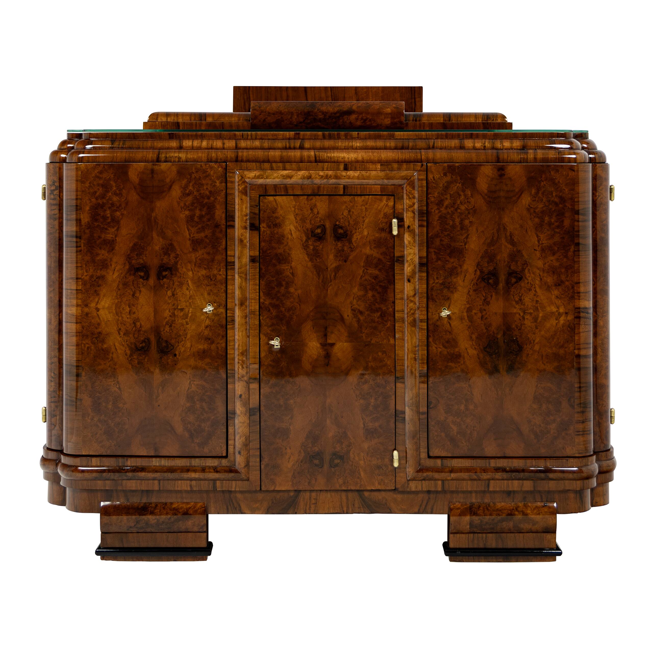 Buffet bas Art Déco en ronce de noyer - 1925-1939