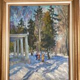 Signed painting Oil on cardboard dimensions: height -63cm- width -53cm-