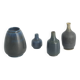 Set of 4 Mid-Century Scandinavian collectible vases in blue and brown stoneware by Gunnar Borg.