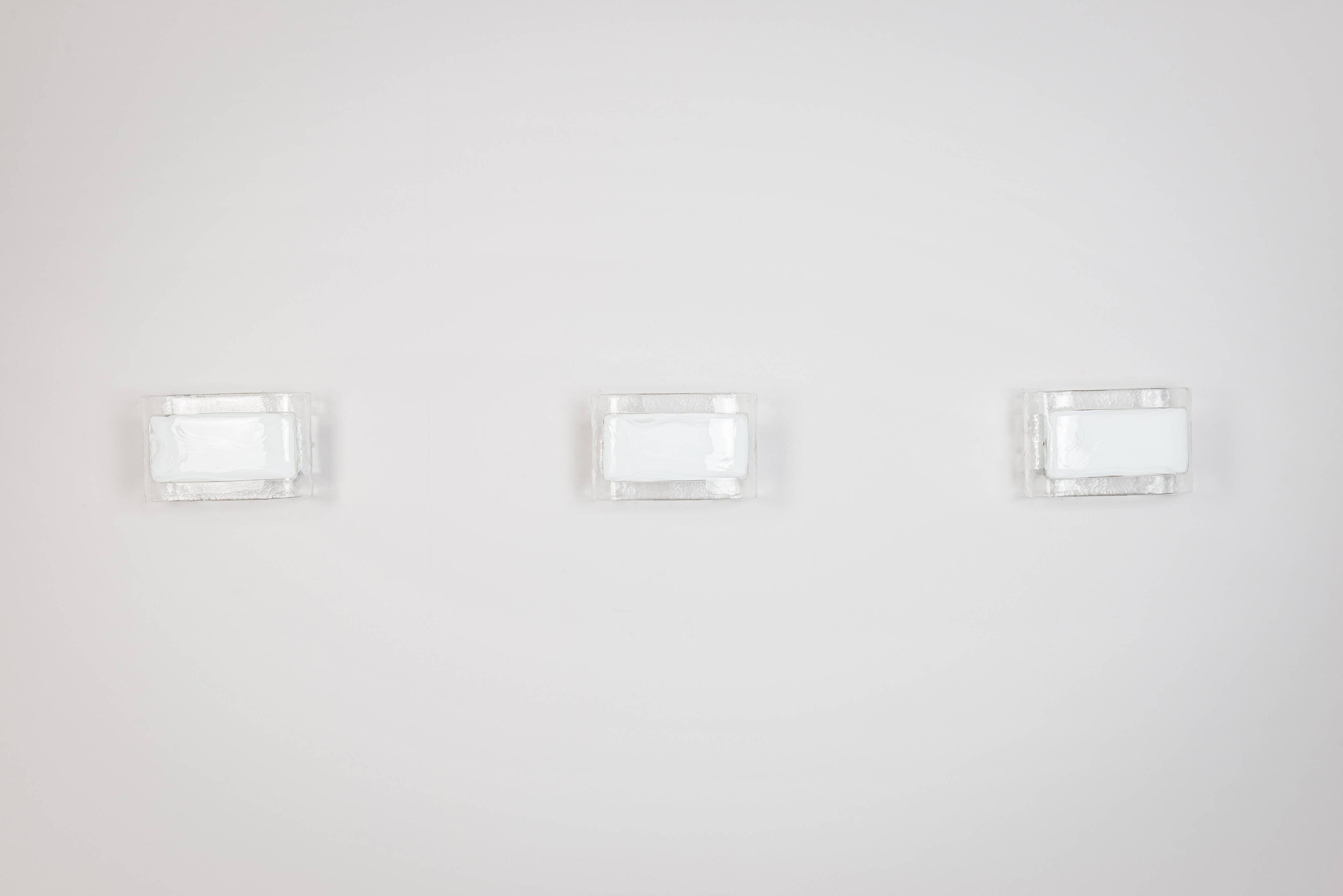 Set of three La Murrina wall lamps in Murano glass