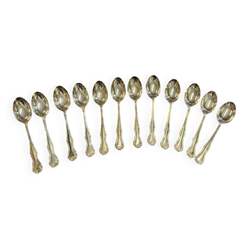 Set of 12 large silver-plated spoons by Mappin and Webb.