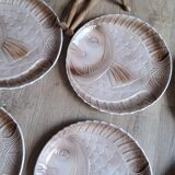 Set of 6 Sarreguemines fish plates