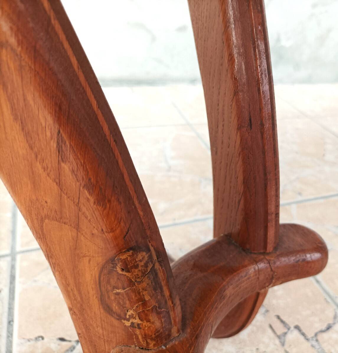 Brutalist table in solid oak
